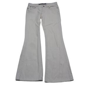 DKNY Jeans Womens 5 White Flared Low Rise Button Zip Pocket Stretch Denim Pants